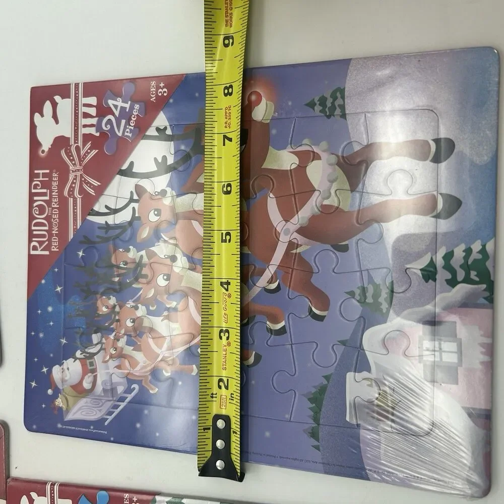 Rudolph Red-Nosed Reindeer 24 Piece Tray Puzzles Lot of 4 Sealed Ages 3+